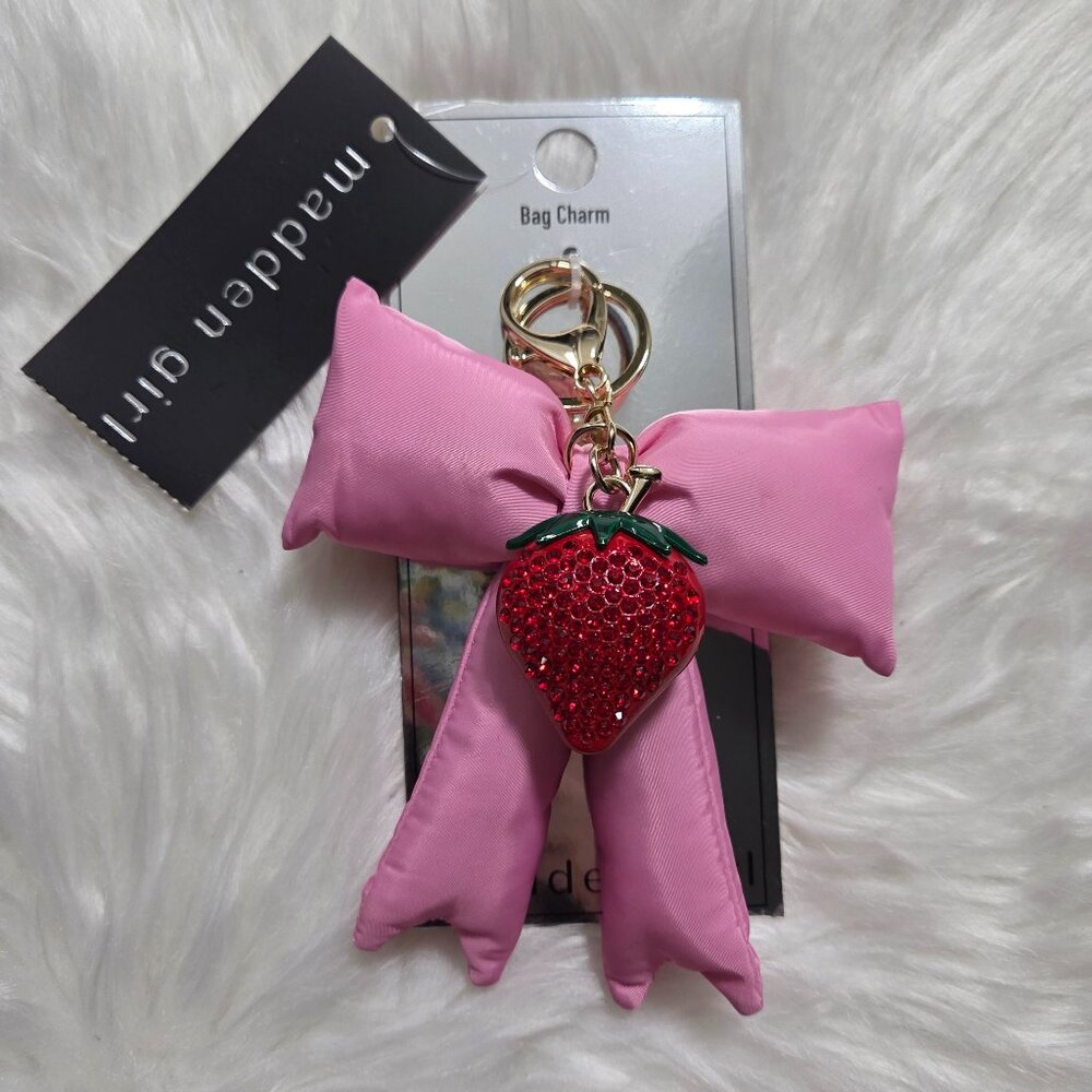 Madden Girl Bow w/ Strawberry Accent Bag Charm
